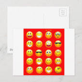 rode emojs briefkaart (Voorkant / Achterkant)