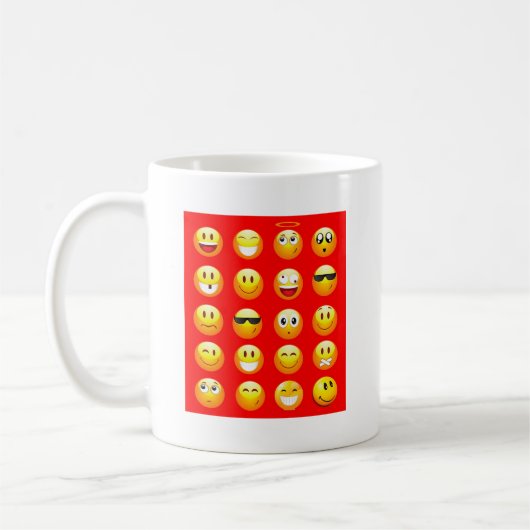 rode emojs koffiemok (Links)