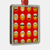 rode emojs metalen ornament (Rechts)