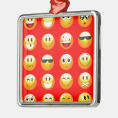 rode emojs metalen ornament (Links)