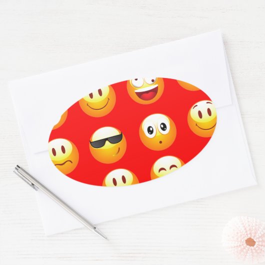 rode emojs ovale sticker (Envelop)