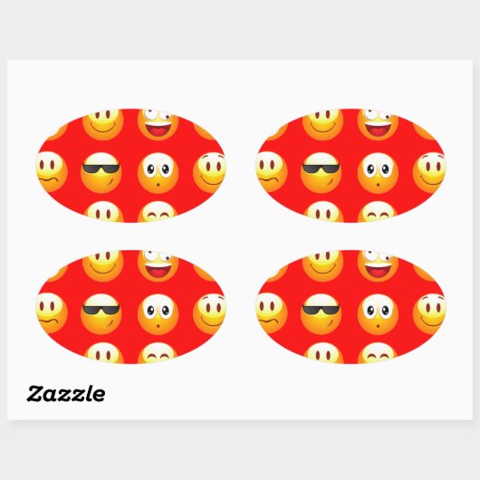 rode emojs ovale sticker (Vel)