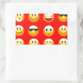 rode emojs rechthoekige sticker (Tas)