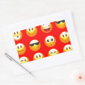 rode emojs rechthoekige sticker (Envelop)