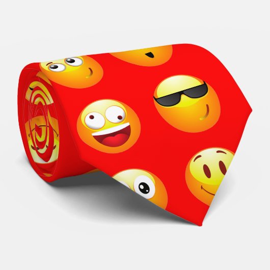 rode emojs stropdas (Opgerold)