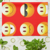 rode emojs theedoek (Gevouwen)