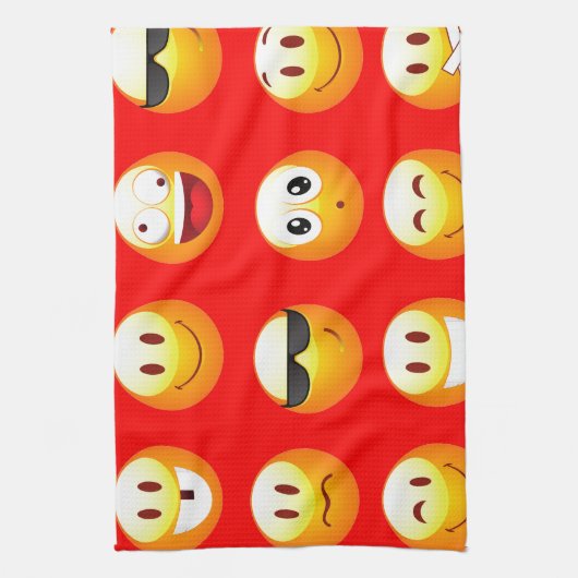 rode emojs theedoek (Verticaal)