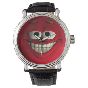Rode Emoticon met witte tanden Horloge