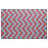 Rode en Aqua Blue Chevron Stripe Fabric Stof (Yard (91,4 cm))