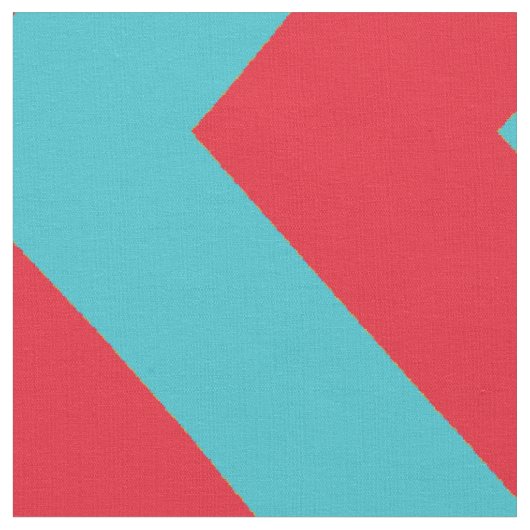 Rode en Aqua Blue Chevron Stripe Fabric Stof (Close Up)