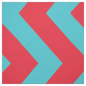 Rode en Aqua Blue Chevron Stripe Fabric Stof (Swatch)