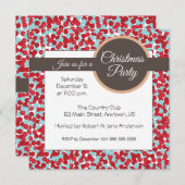 Rode en aqua polka stippen Kerstfeest Kaart (Voorkant / Achterkant)