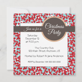 Rode en aqua polka stippen Kerstfeest Kaart