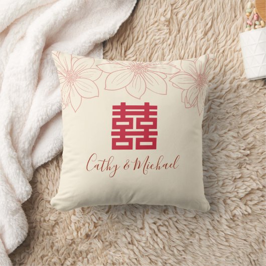 rode en beige Chinese bruiloft Kussen (Deken)