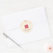 rode en beige Chinese bruiloft Ronde Sticker (Envelop)