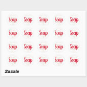 Rode en beige eenvoudige Rozen vanille zeepetikett Ronde Sticker (Vel)