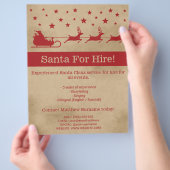 Rode En Beige Kerstman Slede - Kerstman Te Huur Fl Flyer (Hand)