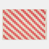 Rode en beige quiltontwerpen inpakpapier vel (Voorkant 3)