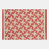 Rode en beige quiltontwerpen inpakpapier vel (Voorkant 2)