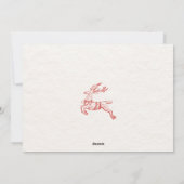 Rode en beige vintage kerst Kaart (Achterkant)