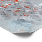 Rode en Besneeuwde Bos - Impressionistische Kunst Poster (Hoek)