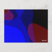 Rode en blauwe Abstracte art 601 Briefkaart (Achterkant)