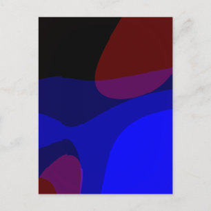 Rode en blauwe Abstracte art 601 Briefkaart