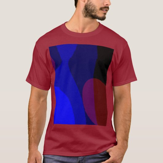 Rode en blauwe Abstracte art 601 T-shirt (Voorkant)