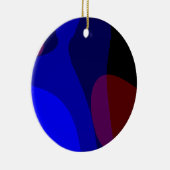 Rode en blauwe abstracte kunst 601 keramisch ornament (Rechts)
