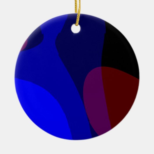 Rode en blauwe abstracte kunst 601 keramisch ornament (Voorkant)