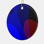 Rode en blauwe abstracte kunst 601 keramisch ornament (Links)