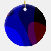 Rode en blauwe abstracte kunst 601 keramisch ornament (Achterkant)