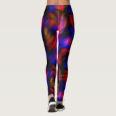 Rode en blauwe Abstracte Zwemmen Leggings (Achterkant)