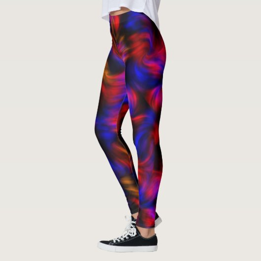 Rode en blauwe Abstracte Zwemmen Leggings (Links)