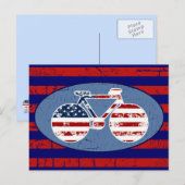 rode en blauwe amerikaanse strepen briefkaart (Voorkant / Achterkant)