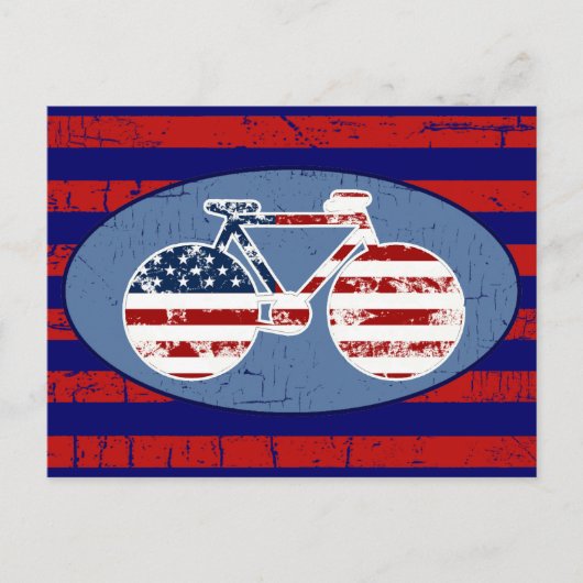 rode en blauwe amerikaanse strepen briefkaart (Voorkant)