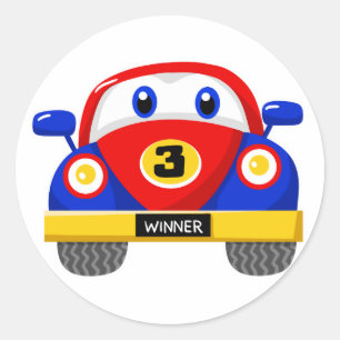 rode en blauwe baby ronde sticker