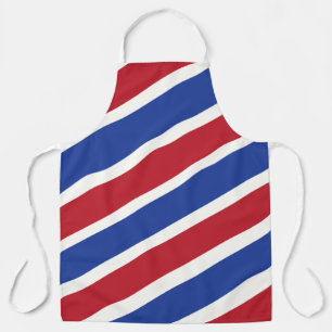 Rode en Blauwe Barber Pole Stripes Schort