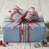 Rode en blauwe berkenbomen en rode kardinaalvogels grosgrain lint