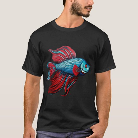 Rode en blauwe beta t-shirt (Voorkant)