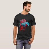 Rode en blauwe beta t-shirt (Voorkant volledig)