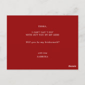 Rode en Blauwe Bloem Bloemen Huwelijk Bruidsmeisje Briefkaart (Achterkant)