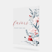 Rode en Blauwe Bloem Bloemen Huwelijksgunst Acryl Bord (Hoek)