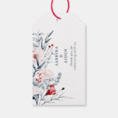 Rode en blauwe bloem bloemenbruiloft bedankt cadeaulabel (Achterkant)