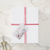 Rode en blauwe bloem bloemenbruiloft bedankt cadeaulabel (Met Touw)