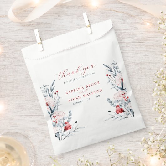 Rode En Blauwe Bloem Bloemstuk Bruiloft Dank Je Bedankzakje (Geknipt)