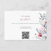 Rode En Blauwe Bloem Bloemstuk Bruiloft Website QR Informatiekaartje (Voorkant)