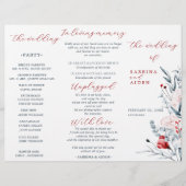 Rode en Blauwe Bloemen Bloemen Trouwprogramma (Voorkant)