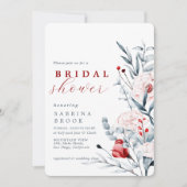 Rode en Blauwe Bloemen Bloemen Vrijgezellenfeest Kaart (Voorkant)