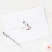 Rode en blauwe bloemen bruiloft sticker (Envelop)
